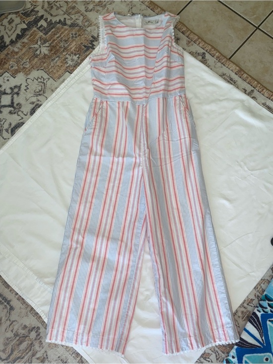 Vineyard Vines Pants - Vineyard Vines Pink and Blue Striped Jumpsuit